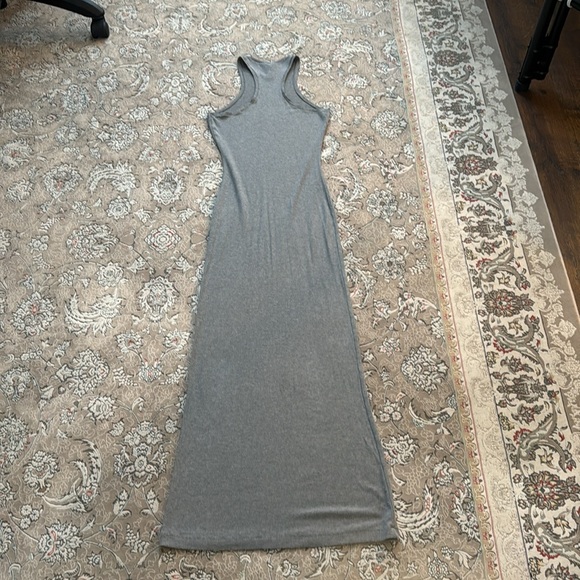 Skims Gray Ribbed cotton Knit racer back long pajama / dress - Picture 3 of 8